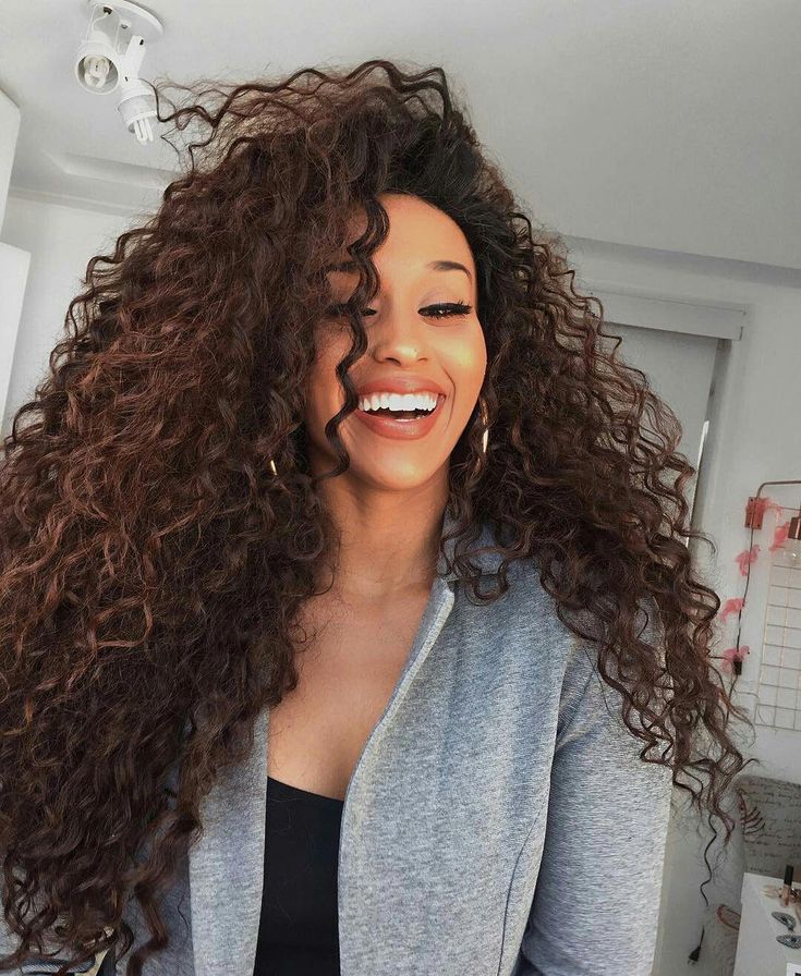 Long hair curly asian screaming