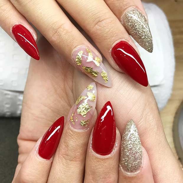 31 Snazzy New Year S Eve Nail Designs 13 Red And Gold Stiletto 31 Snazzy New Year S Eve Nail Designs 13 Red And Gold Stiletto Nails
