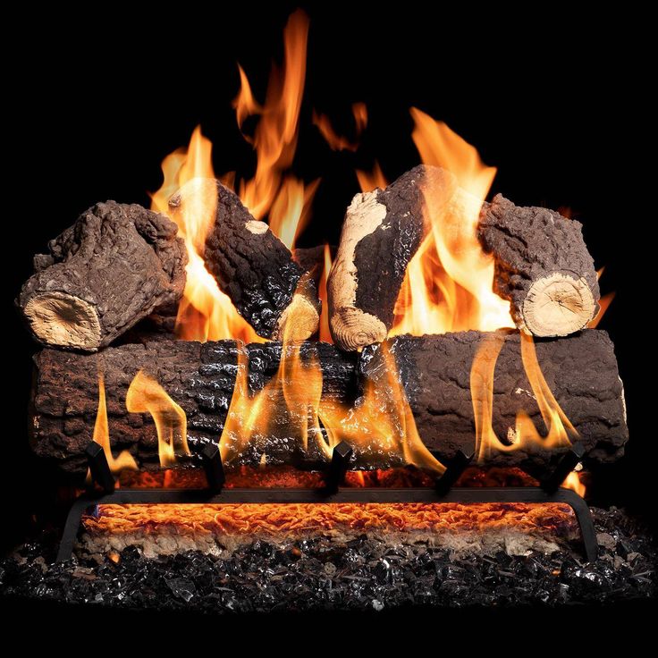 gas logs with remote vented
