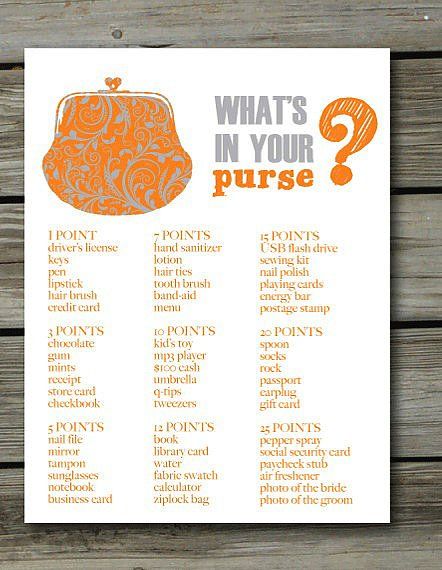 What S In Your Purse Bridal Shower What S In Your Purse Bridal Shower