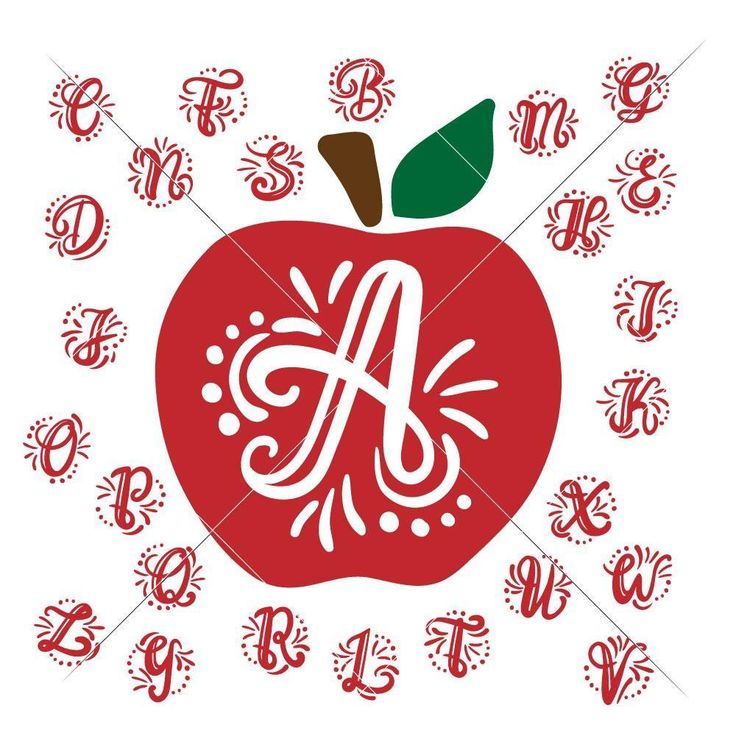 Download Monogram Letter Initials with Apple svg png dxf | Apple ...