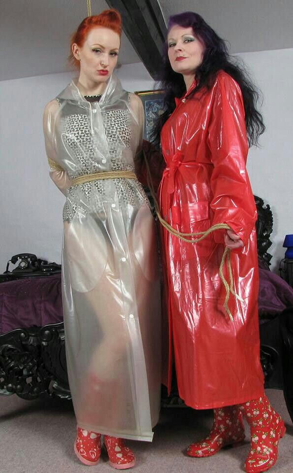 Hot Bondage in plastic rainwear love hure