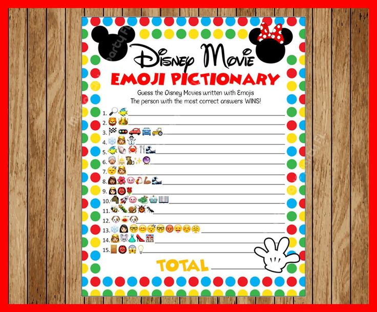 disney movie emoji pictionary childrens birthday party