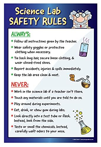 ZOCO Science Lab Safety Rules Poster 12x18 Laminated Kids zoco-science-lab-safety-rules-poster-12x18-laminated-kids