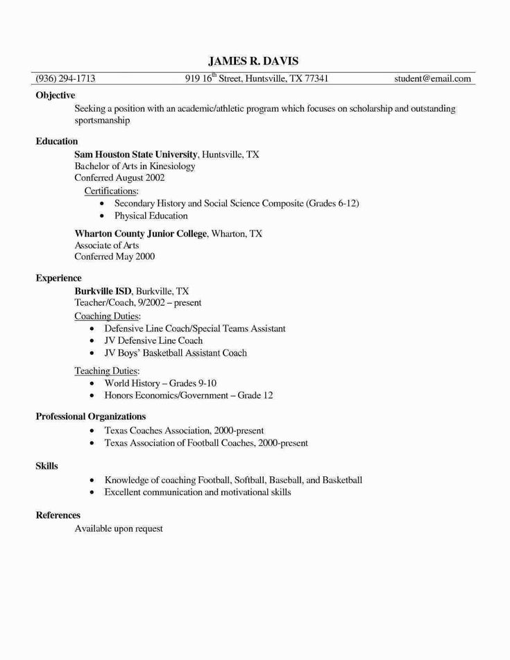 soccer coach resume ideas