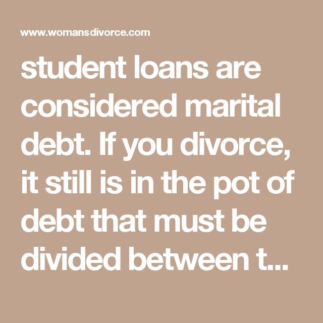 student loans are considered marital debt. If you divorce, it still is in the pot of debt that must be divided between the two of you. (Edit: The division of student loans during a divorce will depend on the individual circumstances of the couple involved.