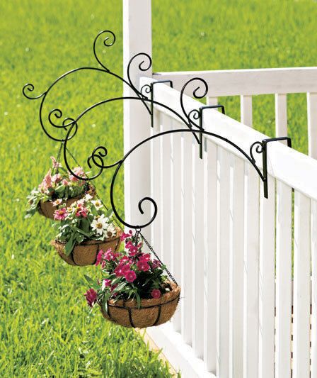 3 Rail Mount Hanging PLANTER Garden Deck Outdoor Porch Patio Decor Coco Line Pot 3 Rail Mount Hanging PLANTER Garden Deck Outdoor Porch Patio Decor Coco Line Pot