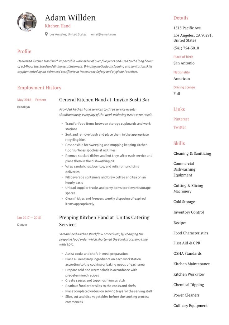 Kitchen Hand Resume Template - C18f4d721e2992bbdc2bd3aa58394a63