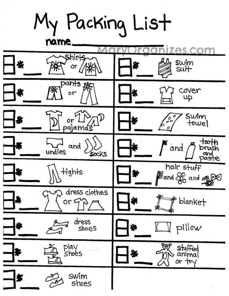travel packing checklist template