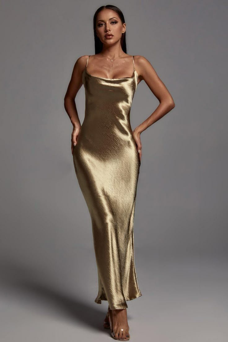 Emily Metallic Gold Maxi Dress | Metallic maxi dresses, Gold maxi dress ...