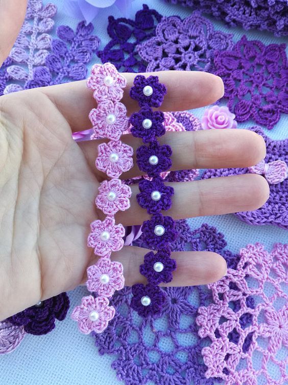 CROCHET FLOWERS TRIM, PDF !! Skill level-Beginner – Photo tutorials – Diagram – … CROCHET FLOWERS TRIM, PDF !! Skill level-Beginner – Photo tutorials – Diagram – …