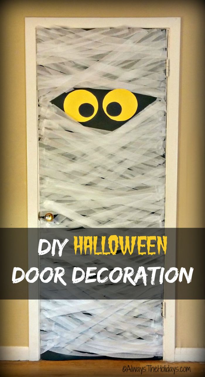 this diy mummy door decoration will delight your trick or treat visitors makes a great - Door Decorations For Halloween this diy mummy door decoration will delight your trick or treat visitors makes a great - Door Decorations For Halloween