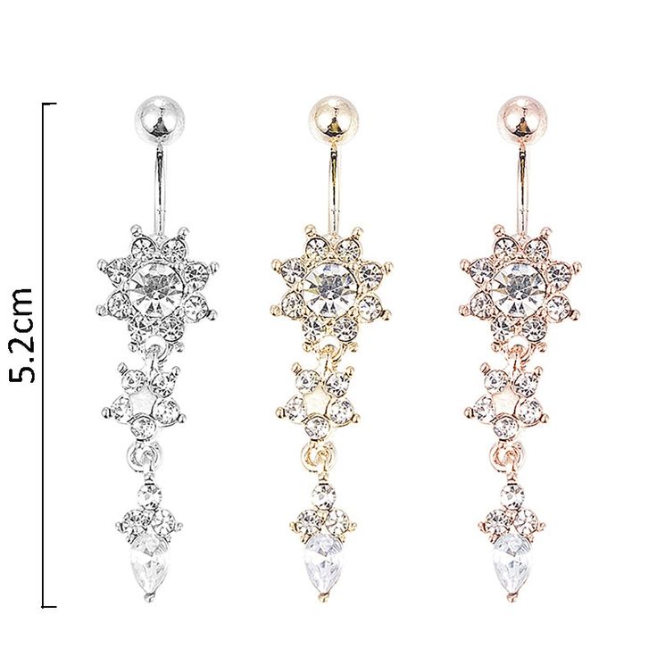 Navel Bar Belly Piercing Ring Drop Women Crystal Jewelry Navel Bar Belly Piercing Ring Drop Women Crystal Jewelry