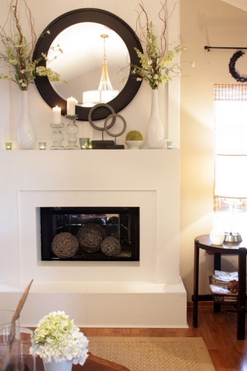 139 Best Mantle Decor Images On Pinterest Fire Places Home Ideas Beautiful Decoration Fireplace Mantle Contemporary Living Room Design With Spring Decor Interior