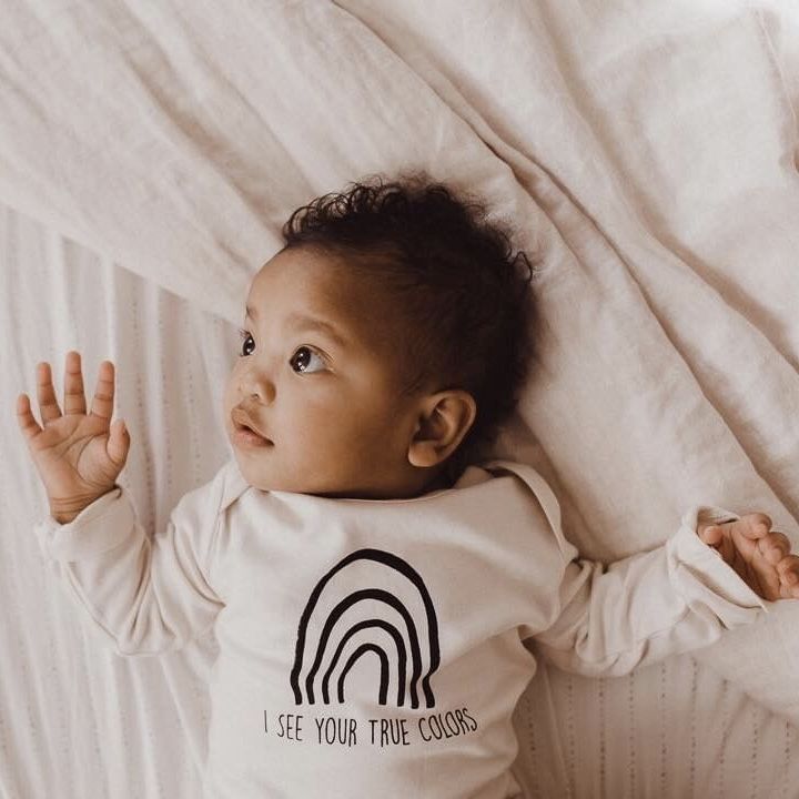 I see your true colors organic long sleeve onesie, baby, boy, girl, unisex, gend...