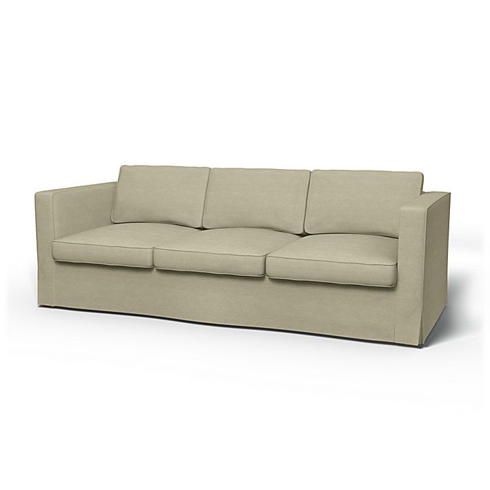 Ikea Karlanda 3 Seater Sofa Cover Pebble Linen Bemz In 2021 Bed Seater Sofa Cover Pebble Linen Bemz, How Much Fabric To Recover 3 Seater Sofa Beds
