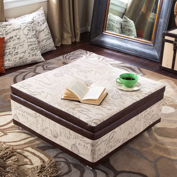 84 Best Ottomans And Coffee Tables Images On Pinterest Corbett Leather And Linen Coffee Table Storage Ottoman 289 98 On