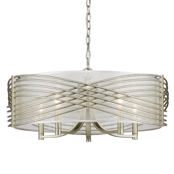 Golden Lighting Zara 5 Light White Gold Chandelier with Golden Lighting Zara 5 Light White Gold Chandelier with