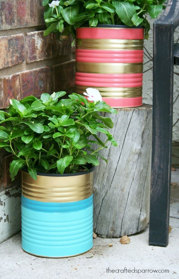 Painted Tin Can Planters Painted Tin Can Planters
