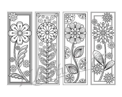 Blooming spring- Coloring Bookmarks Page, Instant Download, Relax Mandala Designs to Color for Adults to Print and Color