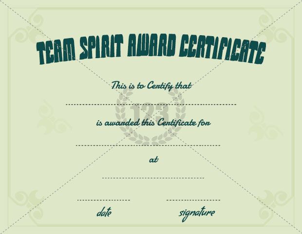 team spirit award certificate template free download certificate
