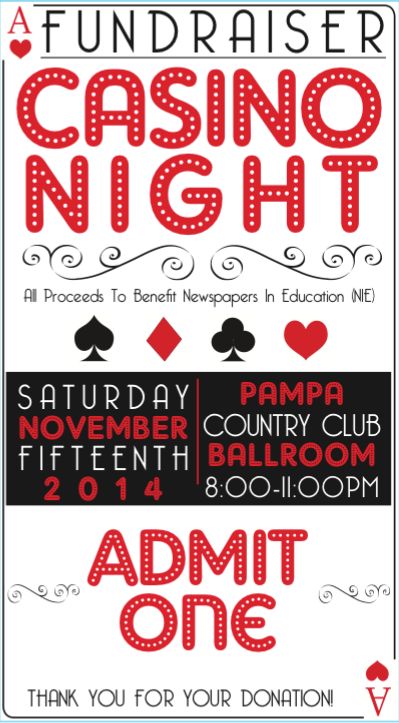 Casino night ticket printing