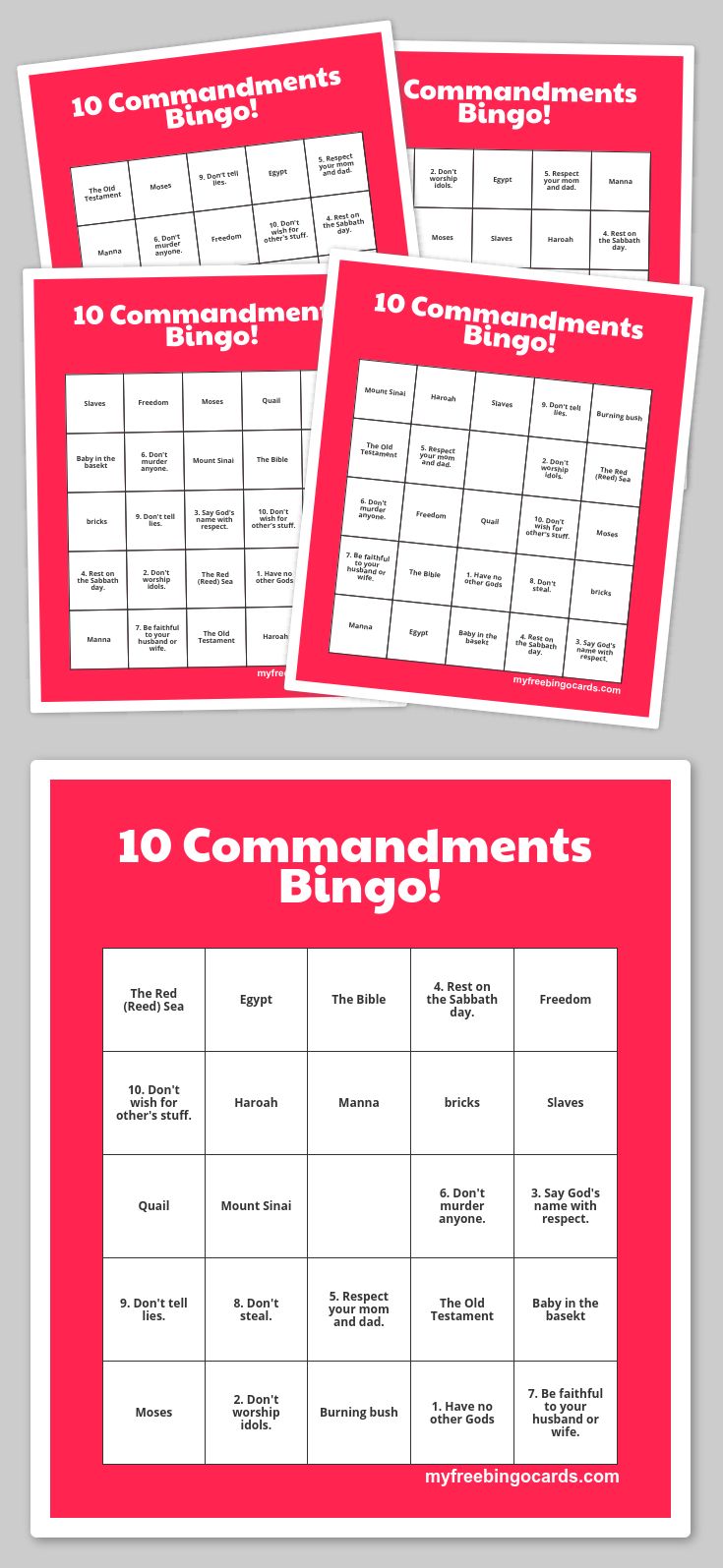 10 Commandments Bingo! Sunday school games, Sunday school activities 10 Commandments Bingo! Sunday school games, Sunday school activities