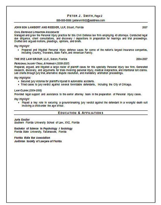 resumes for lawyers