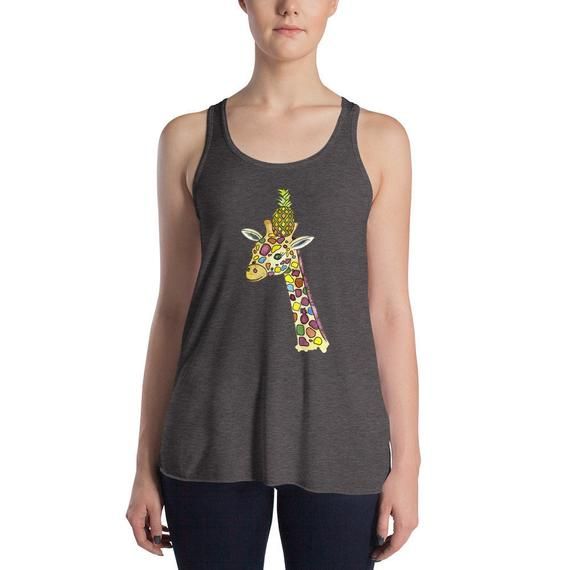 Bloom Wildly White Sunflowers Women/'s Flowy Racerback Tank