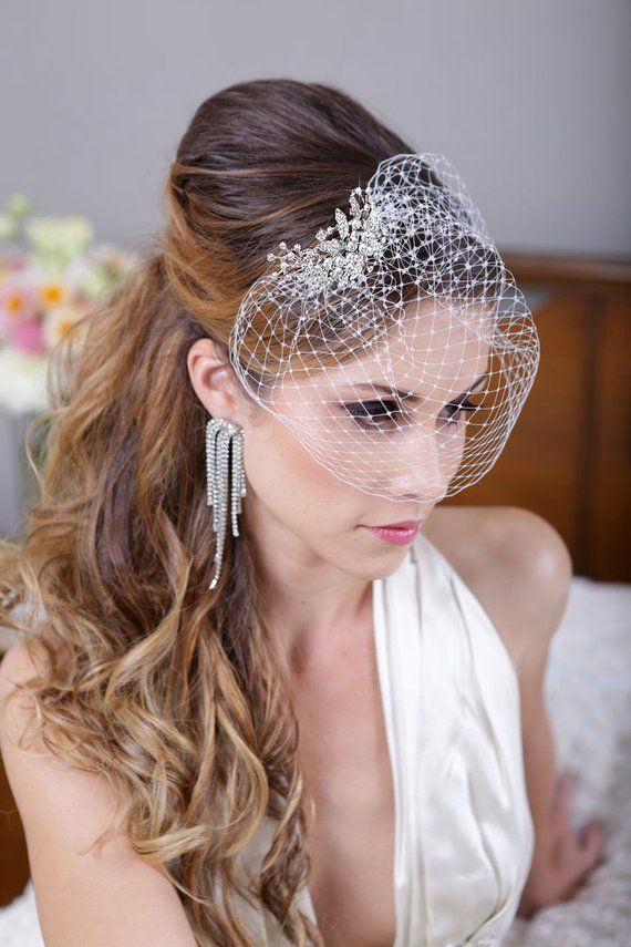 3 colours. Removable Birdcage Veil attaches easily to combs /& bands Made in UK