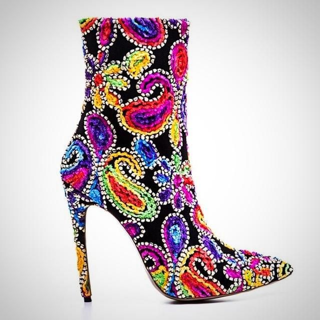 Gorgeous Pointed Toe Thin High Heel Ankle Boot | Velvet Gorgeous Pointed Toe Thin High Heel Ankle Boot | Velvet