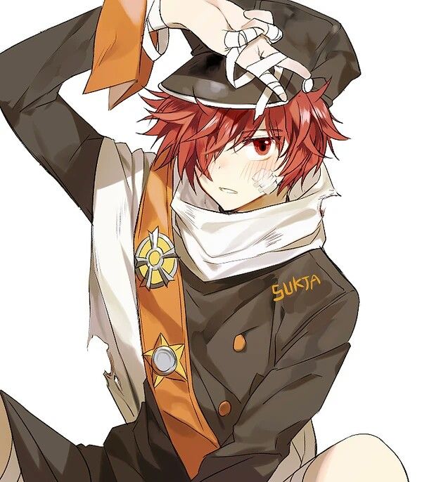 Anime boy red hair