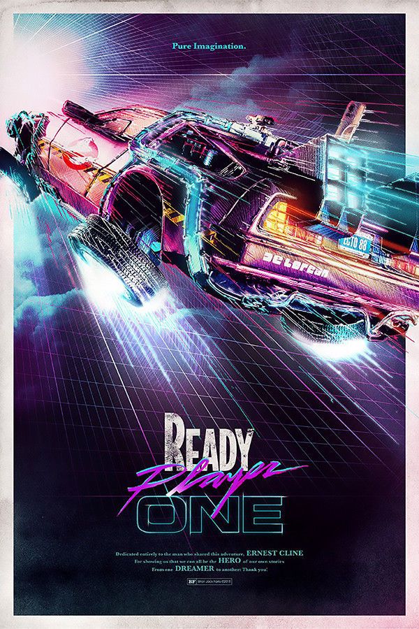 Ready Player One 2018 Art Poster 21x14/" Back To The Future Movie Film Print Silk