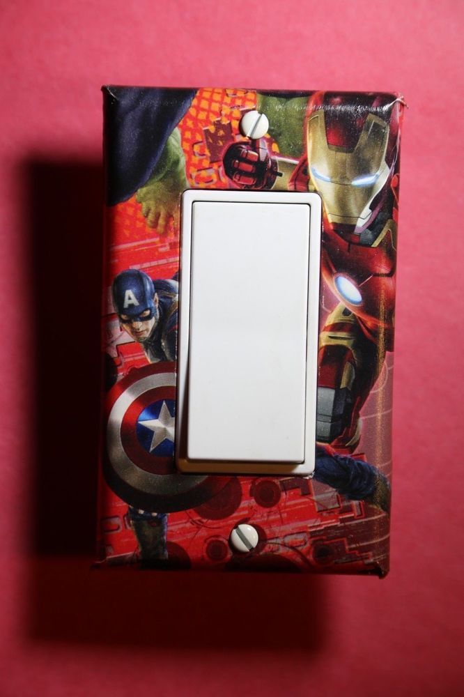 avengers iron man captain america light switch cover comic superhero