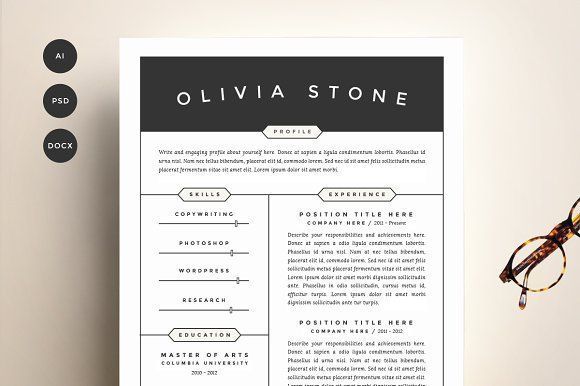 Resume Template 4 Pack | CV Template by Refinery Resume Co. on @creativemarket Professional printable resume / cv cover letter template examples creative design and great covers, perfect in modern and stylish corporate business design. Modern, simple, clean, minimal and feminine style. Ready to print us letter and a4 layout inspiration to grab some ideas. In psd, indd, docs, ms word file format.