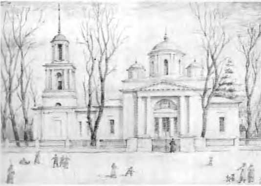 Церковь Благовещенск Пресвятой Богородицы рисунок