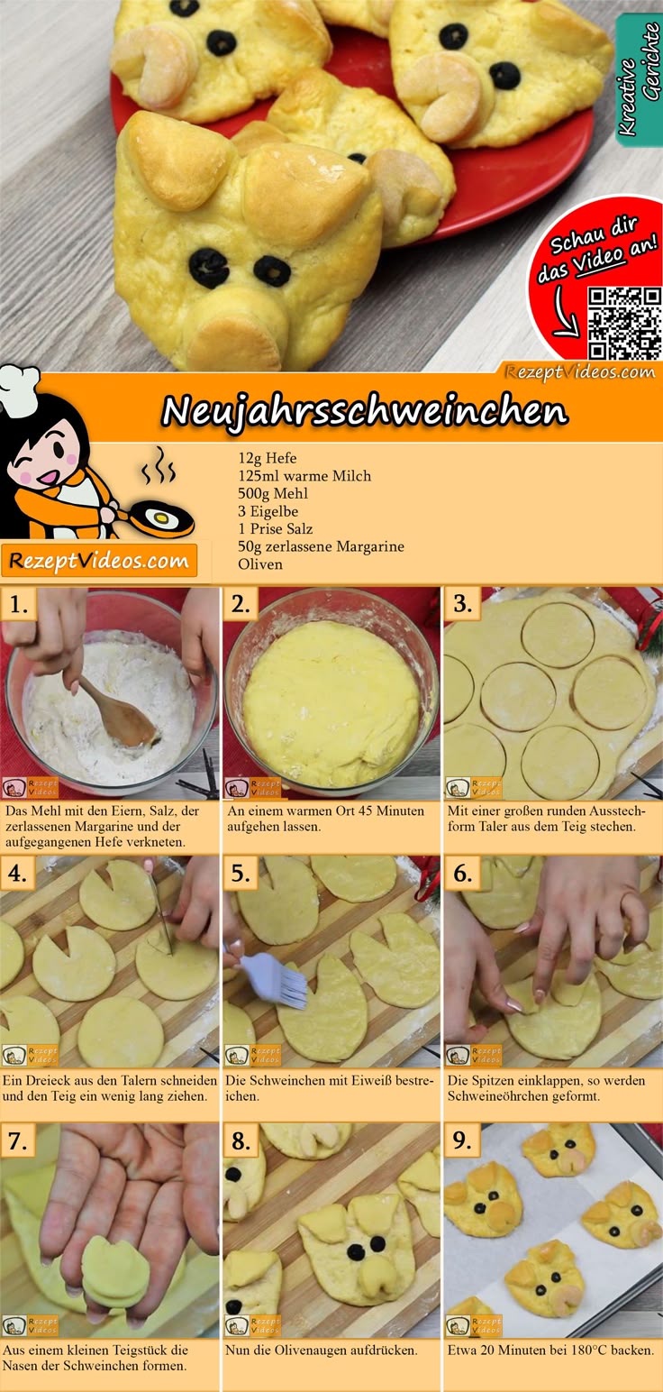 Probiert diese leckeren Neujahrsschweinchen und begeistert eure Gäste. Das Neu...