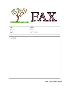 A pretty, blossoming tree makes this colorful fax cover sheet the perfect way to celebrate the arrival of spring. Free to download and print