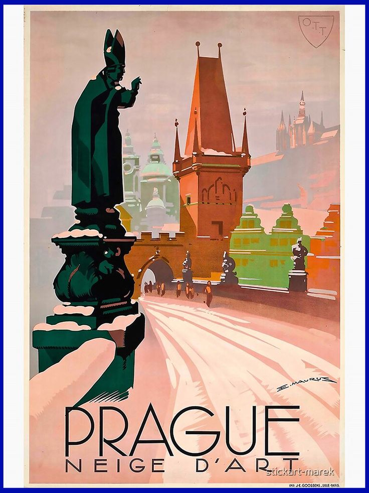 4 sizes, matte+glossy avail Vintage Travel Poster Prague 4 sizes, matte+glossy avail Vintage Travel Poster Prague