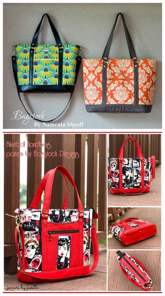 Bluebell Tote And Handbag Sewing Pattern With Images Bluebell Tote And Handbag Sewing
