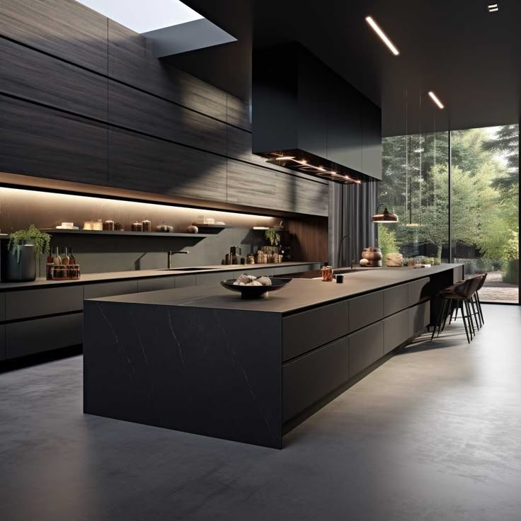 7+ Stunning Ideas for Modern Dark Kitchen Designs • 333+ Images • [ArtFacade] Modern kitchen