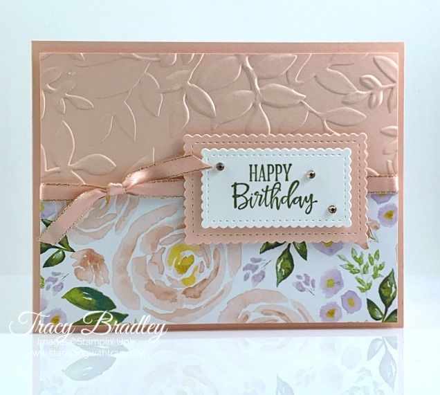 Stampin Up Card Kit Set Of 4 /"Birthday Wishes” Gold Embossed Rose