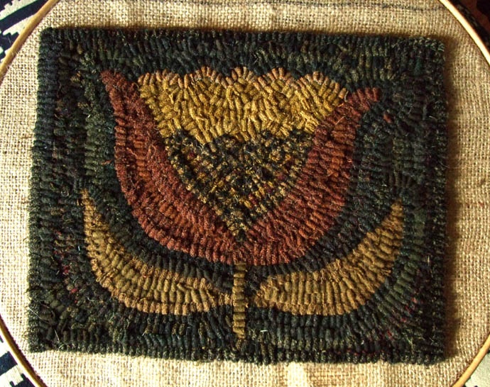 382 Best Hooked Rugs Images On Pinterest Wool Rug Locker Rust Tulip Rug Designed And Hooked By Stephanie Haber Old Colony Primitives
