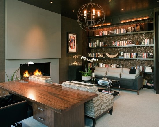 33 Best Office Den Ideas Images On Pinterest Murphy Bed Bedroom Hollywood Glamour Meets Modern Home Office San Go Lori Gentile Interior Design Love The Furniture Layout Custom Shelving Pillows On Sofa
