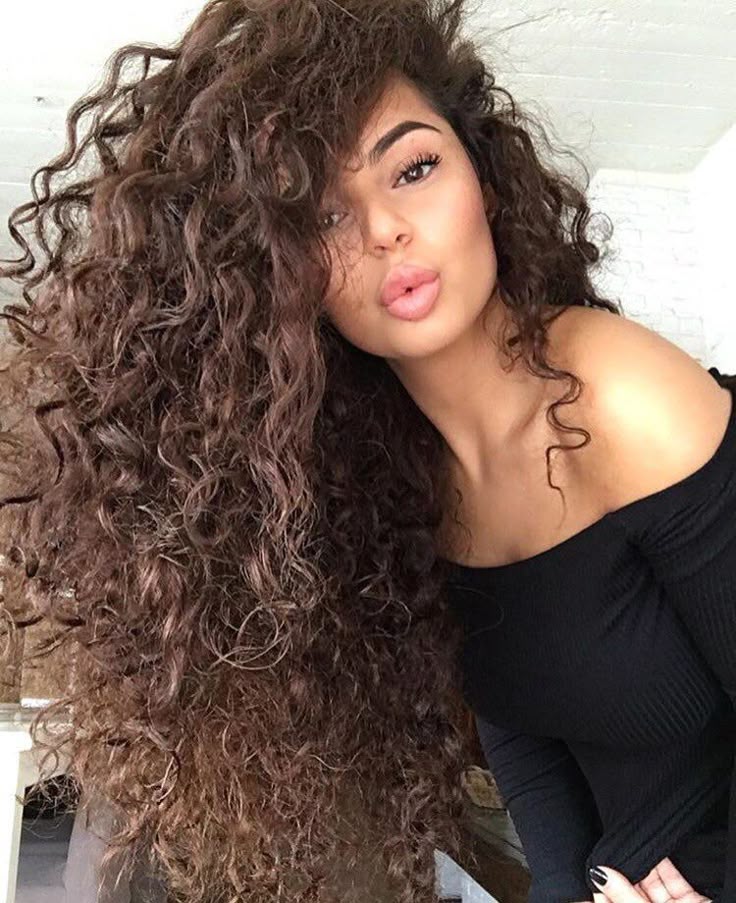 Curly asian sensual long hair