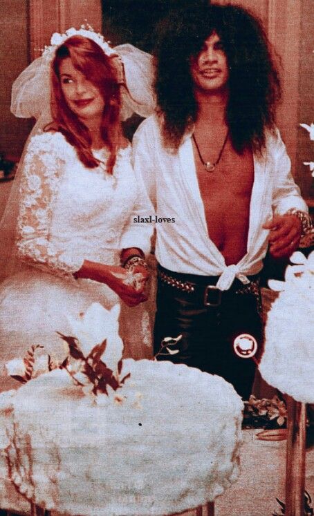 Slash at his wedding with first wife Rene | Celebrity weddings, Axl