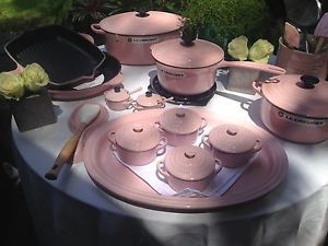 36 Best Le Creuset Images On Pinterest Cooking Utensils 29 Pc Huge Le Creuset Cast Iron Set Chiffon Pink Rare Sold Out