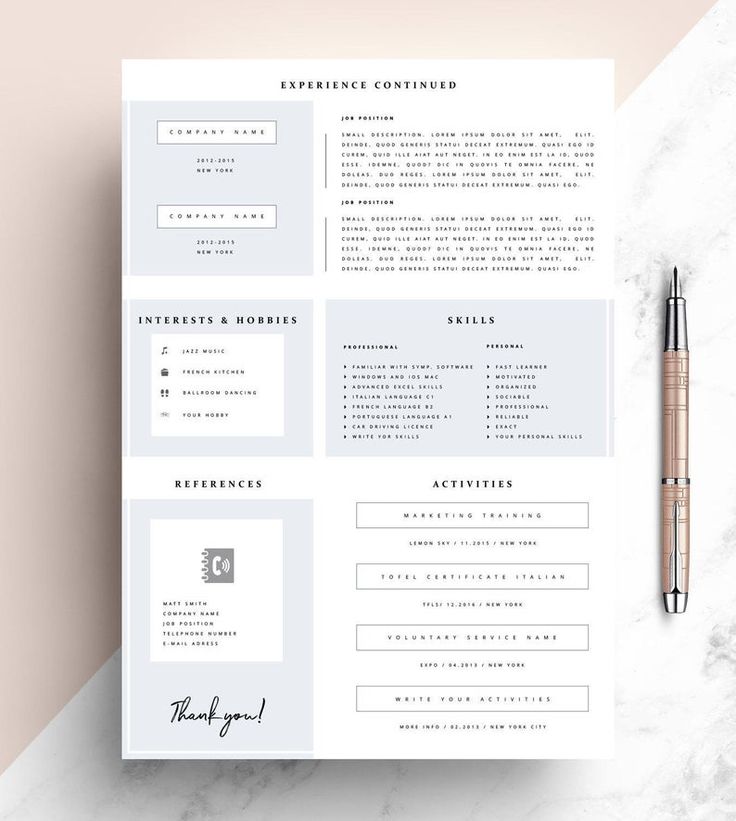 etsy teacher resume template