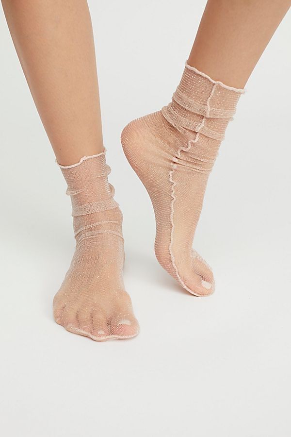 Leg Avenue Simli Kristal Tul Kisa Corap Ten Rengi Corap Kristal Kis
