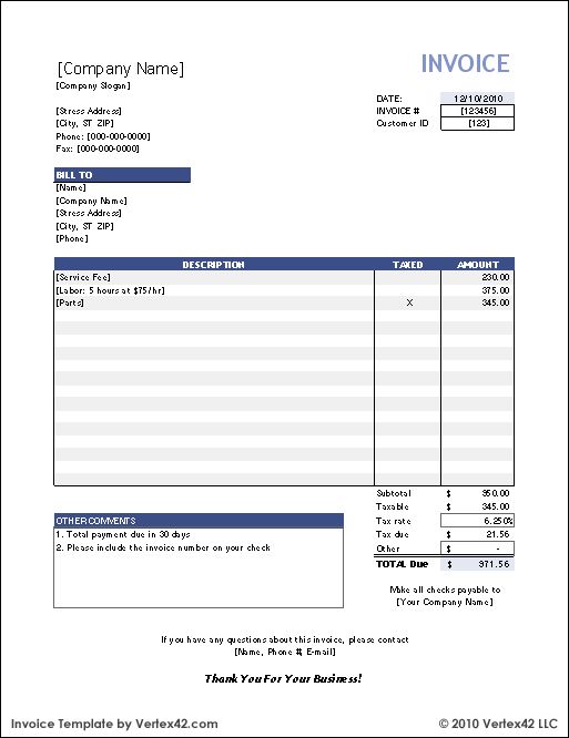 Download Form Free Invoice Template | download for excel 2003 or later download for openoffice calc template ...